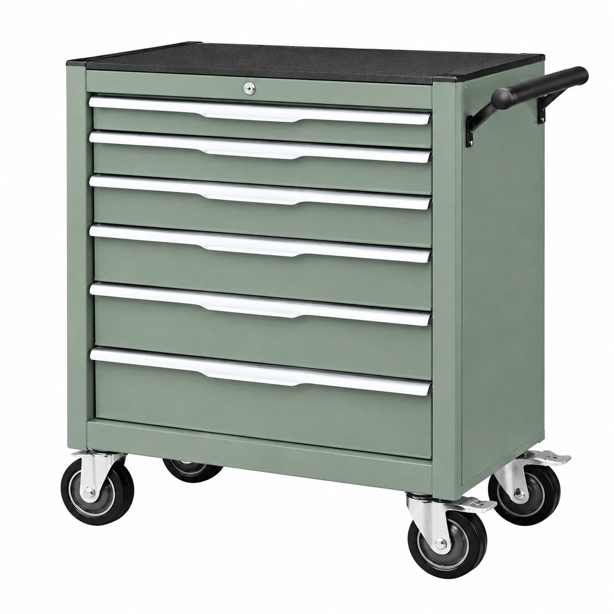 Servante d atelier 76 x 46 x 97 cm en acier vert à 7 tiroirs sur roulettes