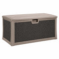 Coffre de rangement extérieur 120 x 55 x 60 cm en résine taupe anthracite à couvercle