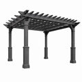 Pergola de jardin 300 x 300 x 240 cm en bois gris anthracite - structure ajourée classique