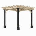 Pergola de jardin 300 x 300 x 240 cm en bois naturel et noir style rustique