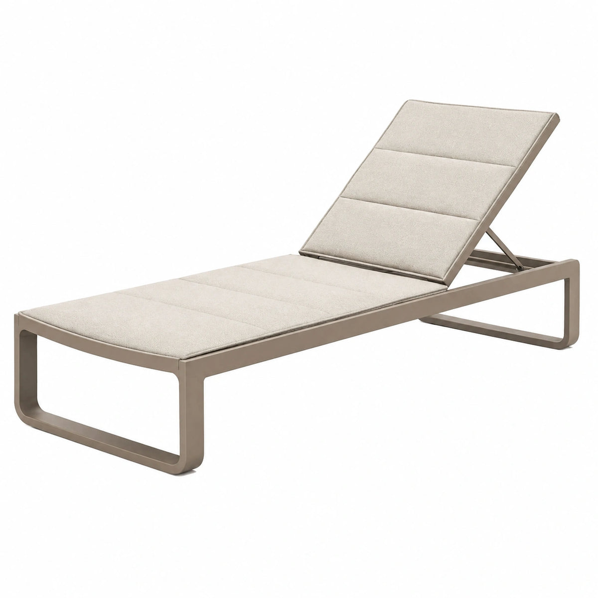 Bain de soleil 200 x 70 cm en aluminium beige avec dossier réglable pour extérieur