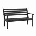 Banc de jardin 122 x 60 x 88 cm en acier noir avec accoudoirs