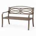 Banc de jardin 120 x 65 x 93 cm en métal brun style classique à dossier ajouré